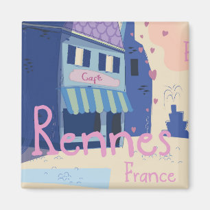 Vintager Cartoon Rennes France Magnet