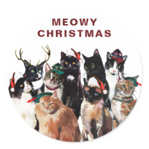 Vintager Cat Clowder Meowa Weihnachten