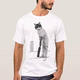 Vintager Cat Cricketer-T - Shirt
