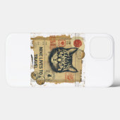 Vintager Cat Passport: iPhone Case (Rückseite (Horizontal))