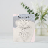 Vintager Cat Tee Party Einladung Vintag Blue Hat (Stehend Vorderseite)