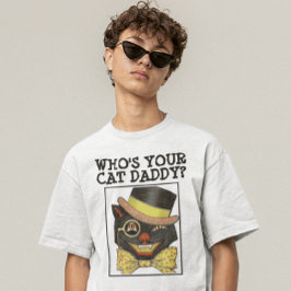 VINTAGER CAT VATER SCHWARZE CAT-T - Shirt