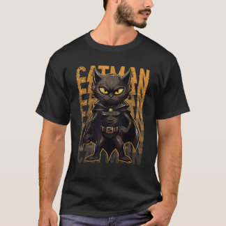 Vintager Catman Superhero Catman Funny Black Cat C T-Shirt
