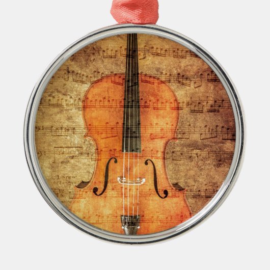 Vintager Cello Ornament Aus Metall (Vorne)