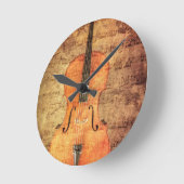 Vintager Cello Runde Wanduhr (Winkel)
