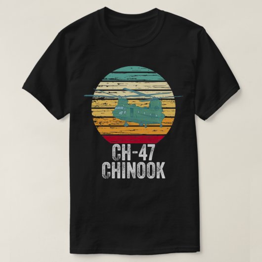 Vintager CH47 Chinook Militärhubschrauber T-Shirt (Design vorne)