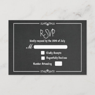 Vintager Chalk Ornament Hochzeit RSVP Einladung