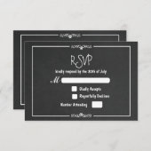 Vintager Chalk Ornament Hochzeit RSVP Einladung (Vorne/Hinten)