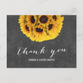 Vintager Chalkboard Sonnenblumenball Danke Postkarte (Vorderseite)