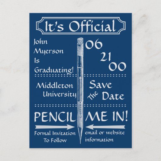 Vintager Chalkboard-Stil Save the Date / Einladen Ankündigungspostkarte (Vorderseite)