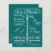 Vintager Chalkboard-Stil Save the Date / Einladen Ankündigungspostkarte (Vorne/Hinten)