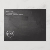 Vintager Chalkboard-Stil Save the Date / Einladen Ankündigungspostkarte (Rückseite)