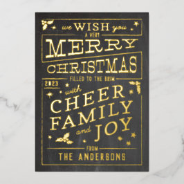 Vintager Chalkboard-Stil Weihnachten außerhalb des Folien Feiertagskarte