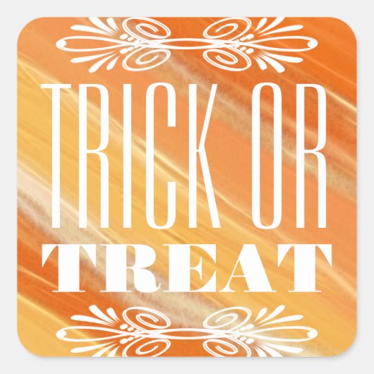 Vintager Chalkboard-Trick oder Treat Halloween Quadratischer Aufkleber (Vorderseite)