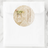 Vintager Champagner-Damast Western Massagewanne Runder Aufkleber (Tasche)