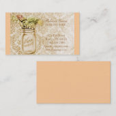 Vintager Champagner-Damast Western Massagewanne Visitenkarte (Vorne/Hinten)