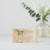 Vintager Champagner-Damast Western Massagewanne Visitenkarte (Stehend Vorderseite)