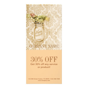 Vintager Champagner-Damast Western Massagewanne Werbekarte