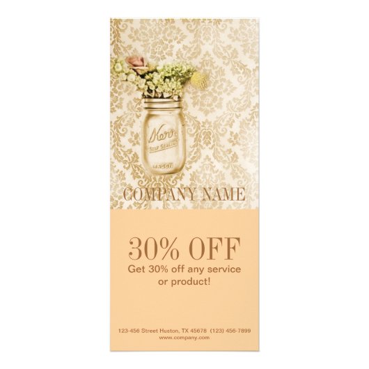 Vintager Champagner-Damast Western Massagewanne Werbekarte (Vorne)