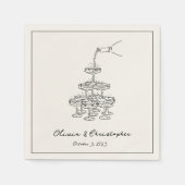 Vintager Champagner Tower Custom Serviette (Vorderseite)