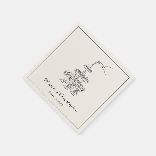 Vintager Champagner Tower Custom Serviette (Ecke)
