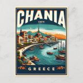 Vintager Chania Stadtbetonierter Feiertag Postkarte (Vorderseite)