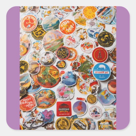 "Vintager Charme: braune Hintergrundkleber" Quadratischer Aufkleber (Vorderseite)