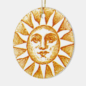 Vintager Charme: Mystische Sonneneleganz Keramik Ornament (Links)