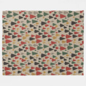 Vintager Charme: Weihnachtsbaummuster Fleecedecke (Vorderseite (Horizontal))