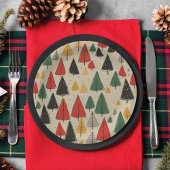 Vintager Charme: Weihnachtsbaummuster Pappteller