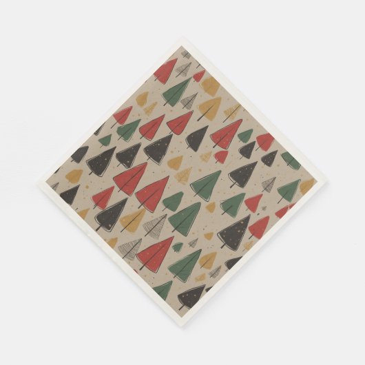 Vintager Charme: Weihnachtsbaummuster Serviette (Ecke)