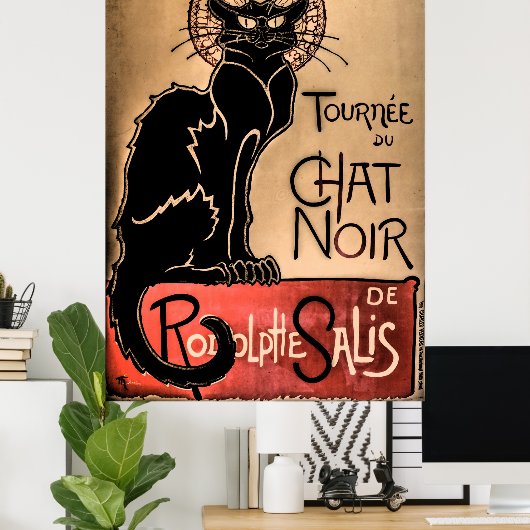 Vintager Chat Noir - Black Cat Poster (Heimbüro)