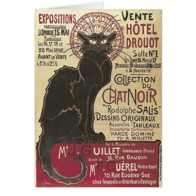 Vintager Chat Noir, Vente Hôtel Drouot Steinlen (Vorne)