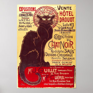 Vintager Chat Noir, Vente Hôtel Drouot Steinlen Poster