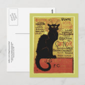 Vintager Chat Noir, Vente Hôtel Drouot Steinlen Postkarte (Vorne/Hinten)