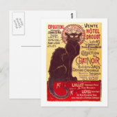 Vintager Chat Noir, Vente Hôtel Drouot Steinlen Postkarte (Vorne/Hinten)