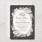 Vintager Cherish Oval Frame Couple-Polterabend Einladung (Vorderseite)