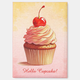 Vintager Cherry Cupcake Magnet