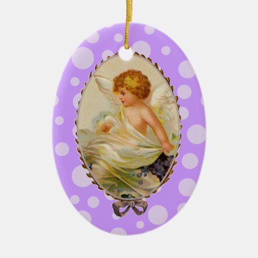 Vintager Cherub Keramikornament (Vorne)