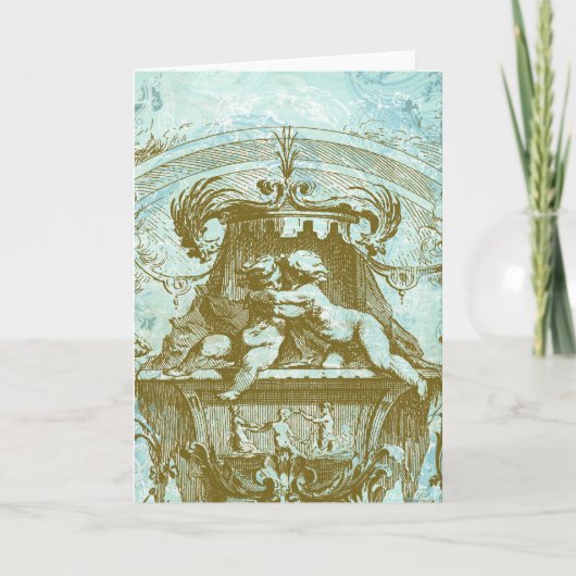Vintager Cherub Save the Date Design Ankündigung (Vorderseite)