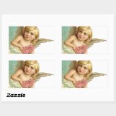 Vintager Cherub und Cresent Moon Rechteckiger Aufkleber (Blatt)