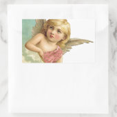 Vintager Cherub und Cresent Moon Rechteckiger Aufkleber (Tasche)