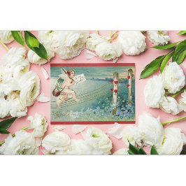 Vintager Cherub Valentine Postkarte