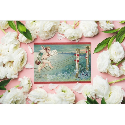 Vintager Cherub Valentine Postkarte