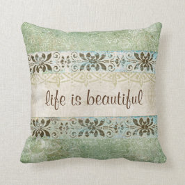 Vintager Chic; das Leben ist ein schöner Zitat Kissen