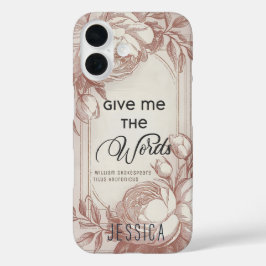 Vintager Chic Elegantes Rosa Blumenzitat iPhone 16 Hülle