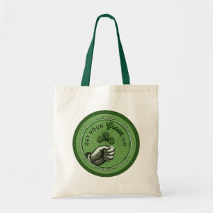 Vintager Chic St. Patrick's Day Grün auf Tragetasche