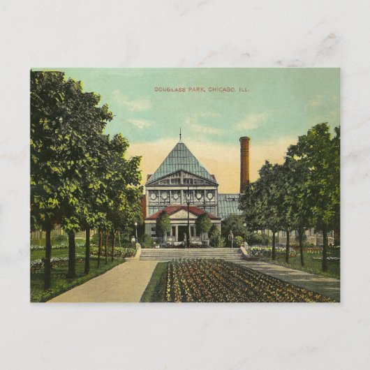 Vintager Chicago Park Postkarte (Vorderseite)