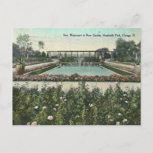 Vintager Chicago Park Postkarte (Vorderseite)
