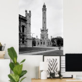 VINTAGER CHICAGO-WASSERTURM 1933 POSTER (Heimbüro)